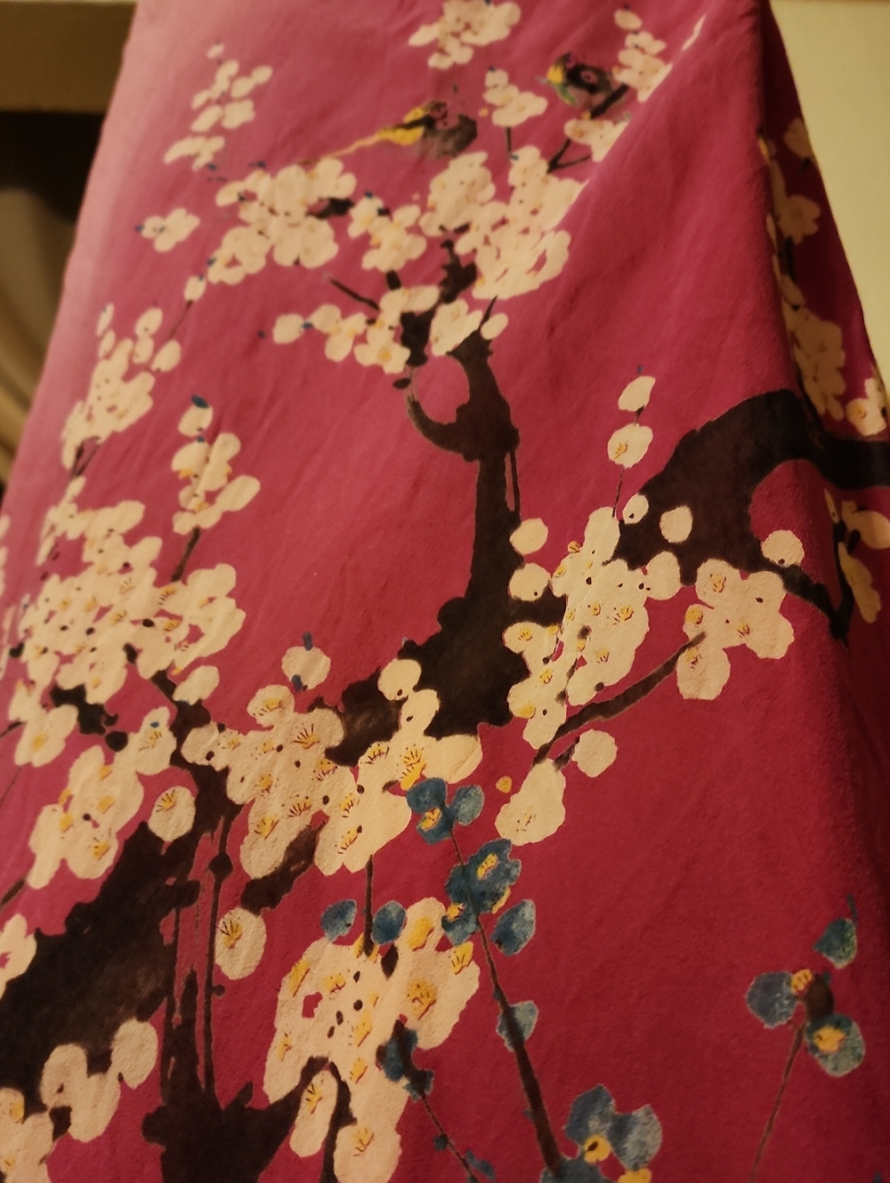 Vintage Jonathan Martin Pink Chiffon Cherry Blossom Midi Dress - Never Worn - 6 - Picture 5 of 5